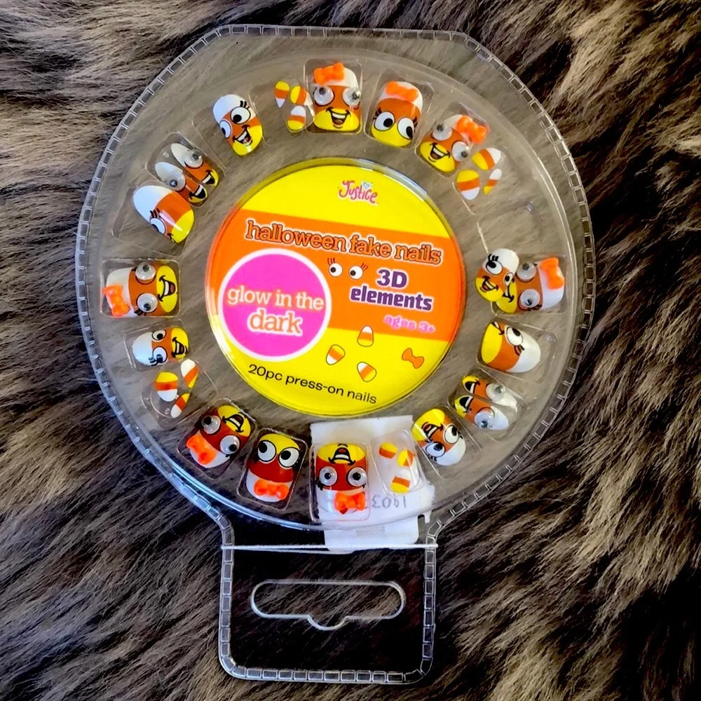 👻 Halloween 🎃 Candy Corn 3D Fake Press On Nails